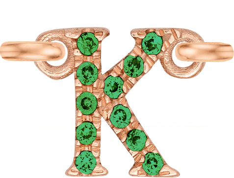 Rose Gold, Green Garnet Letter - Image 13