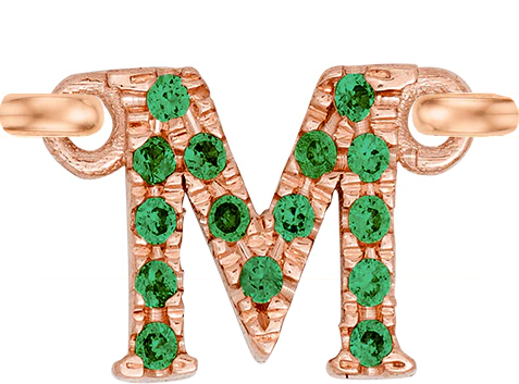 Rose Gold, Green Garnet Letter - Image 15