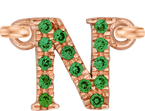 Rose Gold, Green Garnet Letter - Image 16