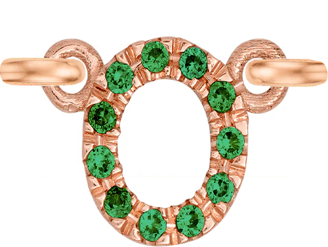 Rose Gold, Green Garnet Letter - Image 17