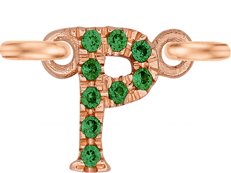 Rose Gold, Green Garnet Letter - Image 18