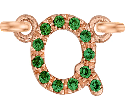 Rose Gold, Green Garnet Letter - Image 19