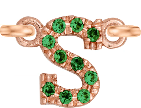 Rose Gold, Green Garnet Letter - Image 21