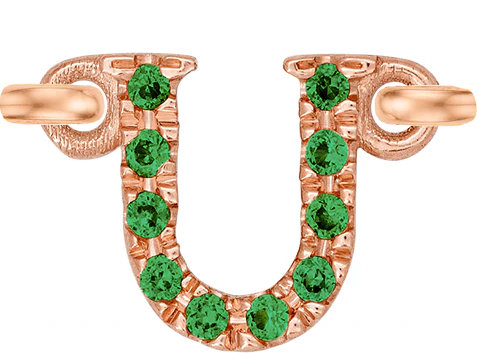 Rose Gold, Green Garnet Letter - Image 23