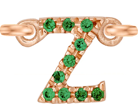 Rose Gold, Green Garnet Letter - Image 28