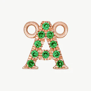 Rose Gold, Green Garnet Letter - Image 29