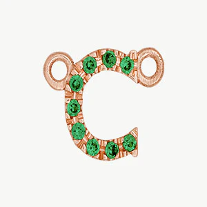 Rose Gold, Green Garnet Letter - Image 31