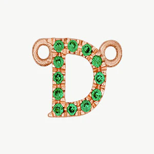 Rose Gold, Green Garnet Letter - Image 32