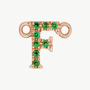 Rose Gold, Green Garnet Letter - Image 34