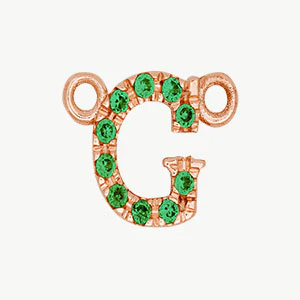 Rose Gold, Green Garnet Letter - Image 35