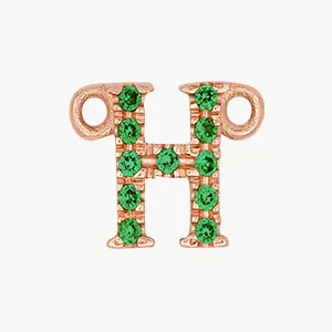 Rose Gold, Green Garnet Letter - Image 36