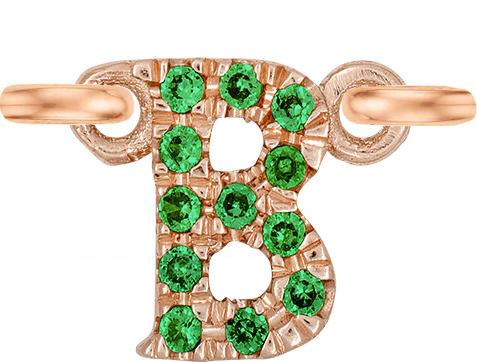 Rose Gold, Green Garnet Letter - Image 4