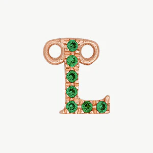 Rose Gold, Green Garnet Letter - Image 40