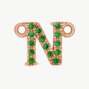 Rose Gold, Green Garnet Letter - Image 42