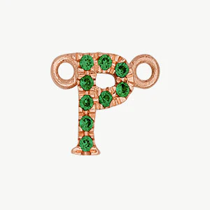 Rose Gold, Green Garnet Letter - Image 44