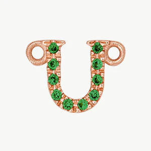 Rose Gold, Green Garnet Letter - Image 49
