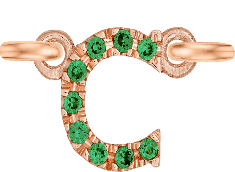 Rose Gold, Green Garnet Letter - Image 5