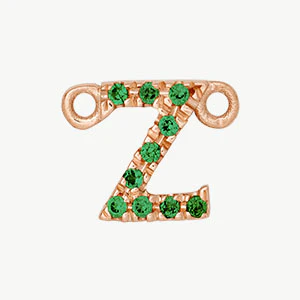 Rose Gold, Green Garnet Letter - Image 54