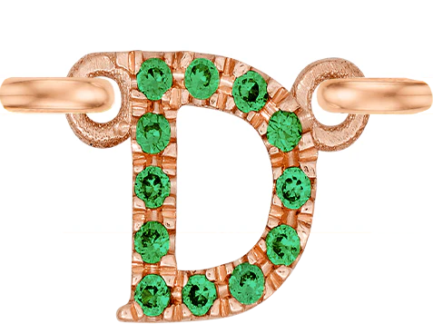 Rose Gold, Green Garnet Letter - Image 6