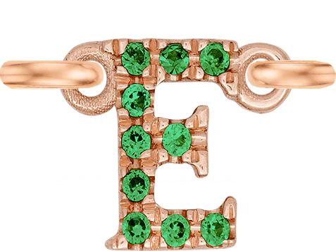 Rose Gold, Green Garnet Letter - Image 7