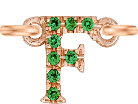 Rose Gold, Green Garnet Letter - Image 8