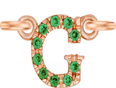 Rose Gold, Green Garnet Letter - Image 9