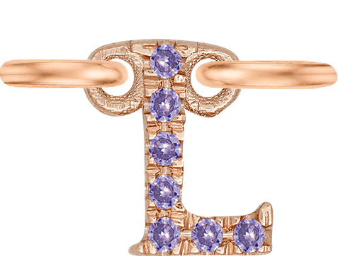 Rose Gold, Lilac Sapphire Letter - Image 14