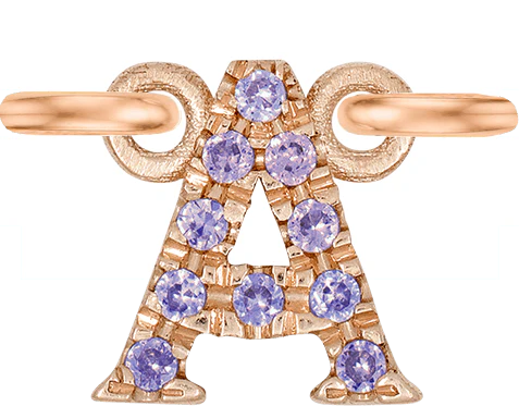 Rose Gold, Lilac Sapphire Letter - Image 3