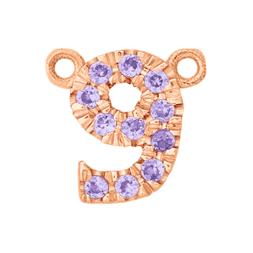 Lilac Sapphire + 14k Rose Gold Number Charm - Image 10