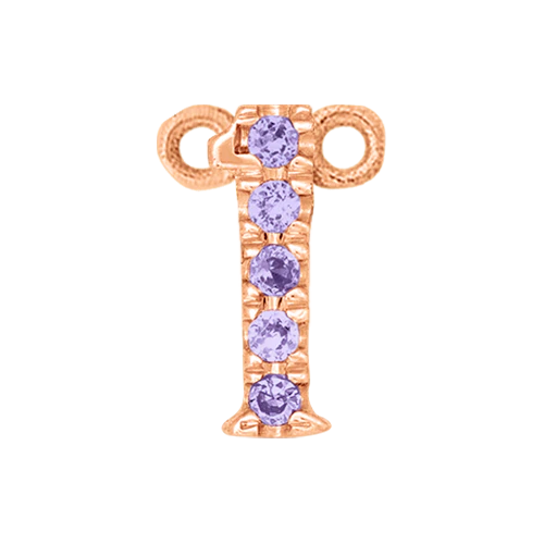 Lilac Sapphire + 14k Rose Gold Number Charm - Image 2