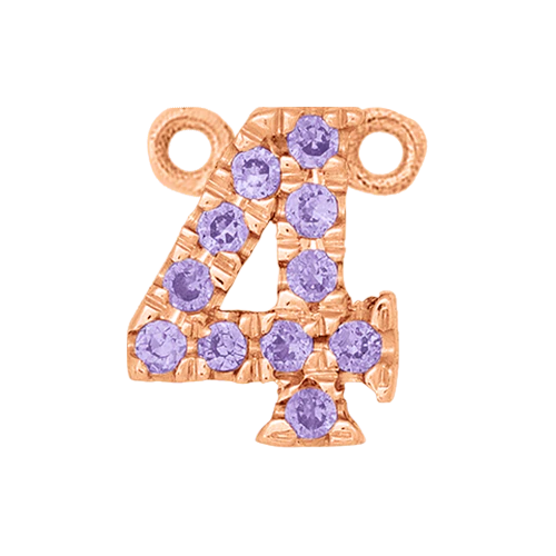 Lilac Sapphire + 14k Rose Gold Number Charm - Image 5