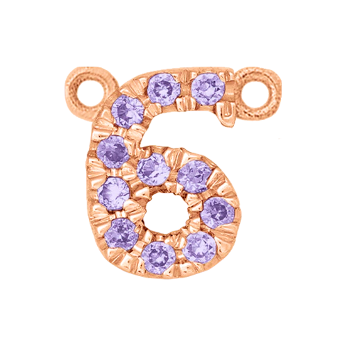 Lilac Sapphire + 14k Rose Gold Number Charm - Image 7