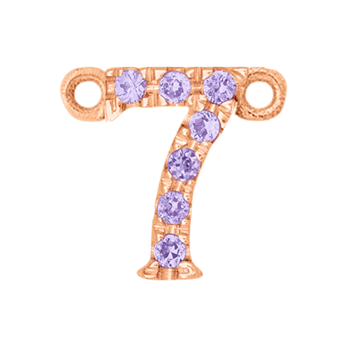 Lilac Sapphire + 14k Rose Gold Number Charm - Image 8