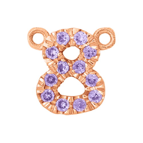 Lilac Sapphire + 14k Rose Gold Number Charm - Image 9