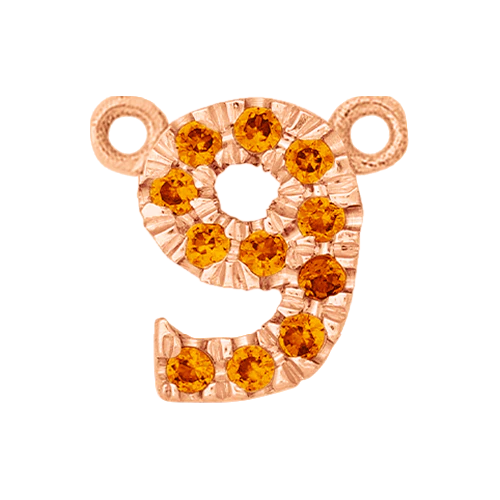 Orange Sapphire + 14k Rose Gold Number Charm - Image 10