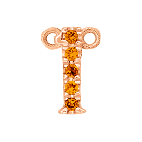 Orange Sapphire + 14k Rose Gold Number Charm - Image 2