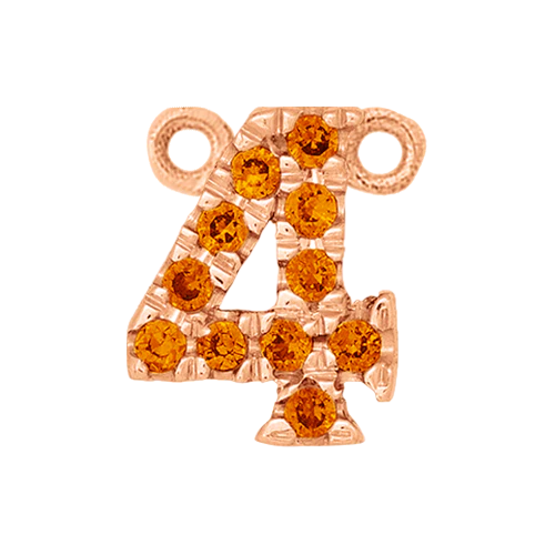 Orange Sapphire + 14k Rose Gold Number Charm - Image 5