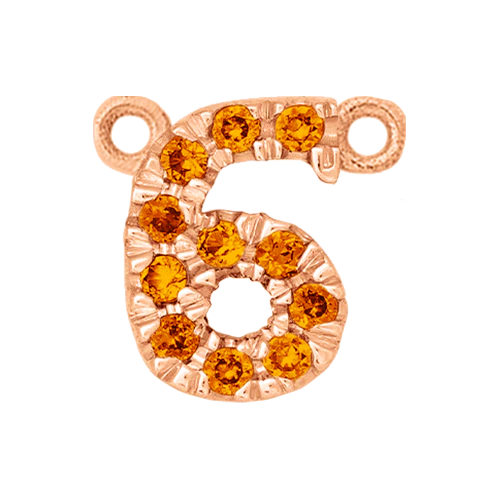 Orange Sapphire + 14k Rose Gold Number Charm - Image 7