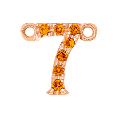 Orange Sapphire + 14k Rose Gold Number Charm - Image 8
