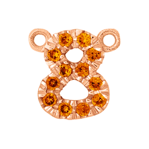 Orange Sapphire + 14k Rose Gold Number Charm - Image 9