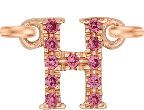 Rose Gold, Pink Sapphire Letter - Image 10
