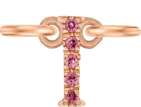 Rose Gold, Pink Sapphire Letter - Image 11