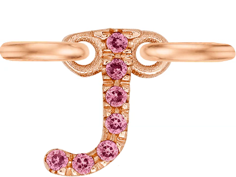 Rose Gold, Pink Sapphire Letter - Image 12