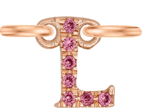 Rose Gold, Pink Sapphire Letter - Image 14