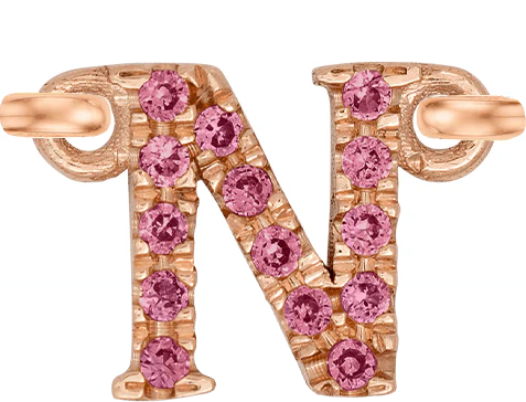 Rose Gold, Pink Sapphire Letter - Image 16