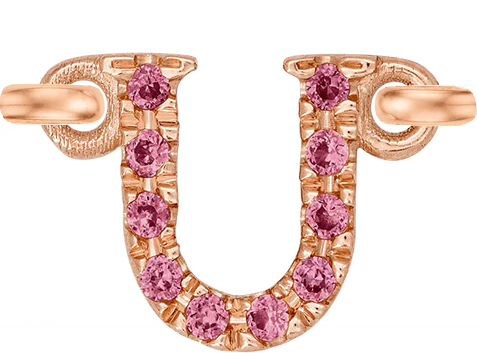 Rose Gold, Pink Sapphire Letter - Image 23