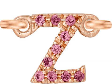 Rose Gold, Pink Sapphire Letter - Image 28