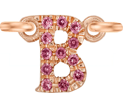 Rose Gold, Pink Sapphire Letter - Image 4