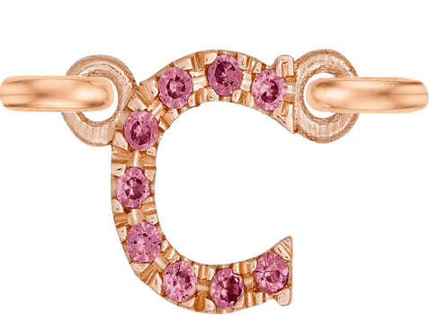 Rose Gold, Pink Sapphire Letter - Image 5