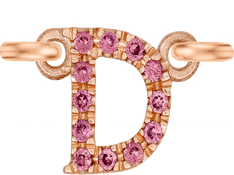 Rose Gold, Pink Sapphire Letter - Image 6